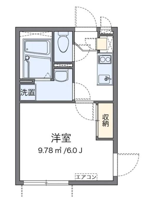 クレイノラメールエムズ(1K/1階)の間取り写真