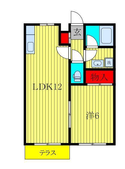 ピュアパレス(1LDK/1階)の間取り写真