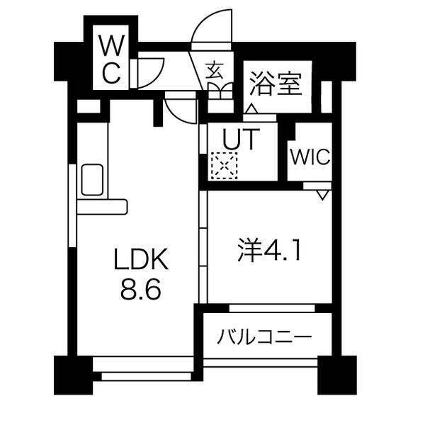 クラッセ大通東(1LDK/10階)の間取り写真
