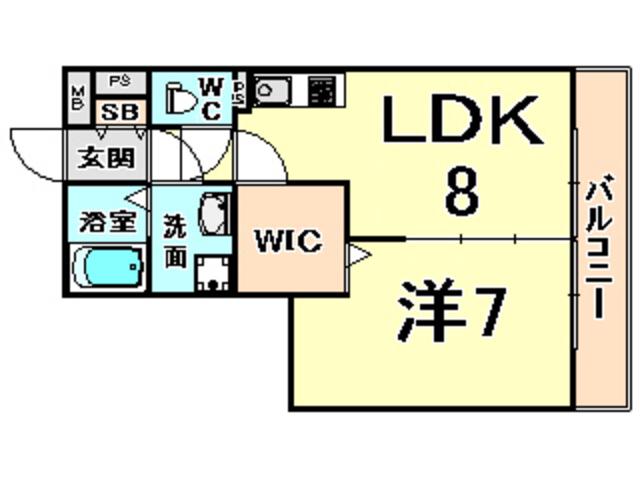 アップロード壱番館(1LDK/3階)の間取り写真