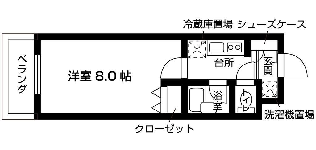 エムエムエス ウエスト(1K/1階)の間取り写真