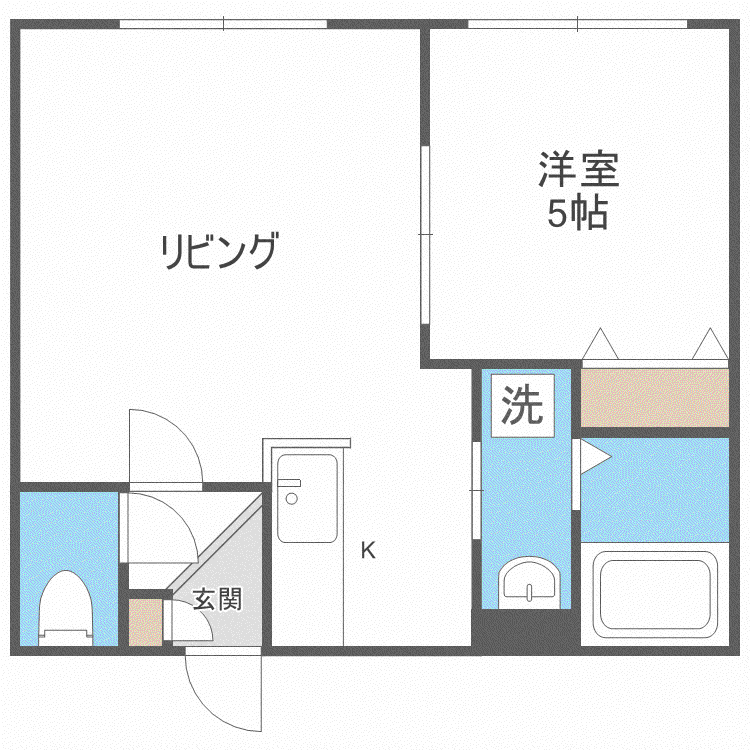 レジナス澄川(1LDK/4階)の間取り写真