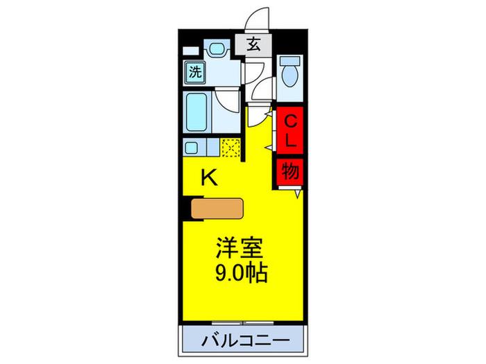 マンションウィン(1K/4階)の間取り写真