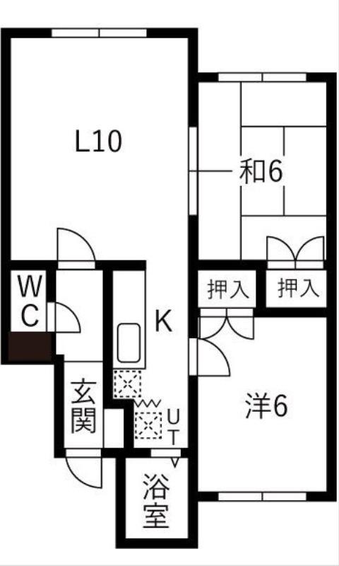 橋場ハイツ(2LDK/2階)の間取り写真