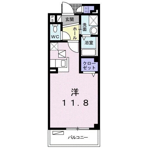 プリムローズ(ワンルーム/4階)の間取り写真