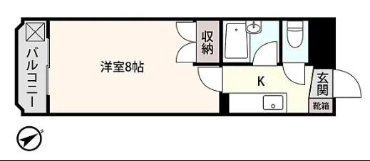 アシスト第7金沢マンション(1K/2階)の間取り写真