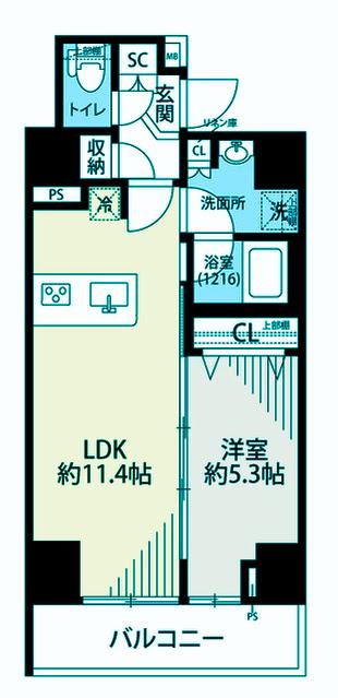 プレール・ドゥーク押上Ⅳ(1LDK/10階)の間取り写真