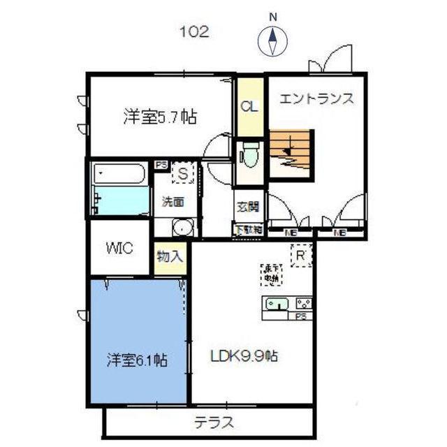 ボナール寿(2LDK/1階)の間取り写真