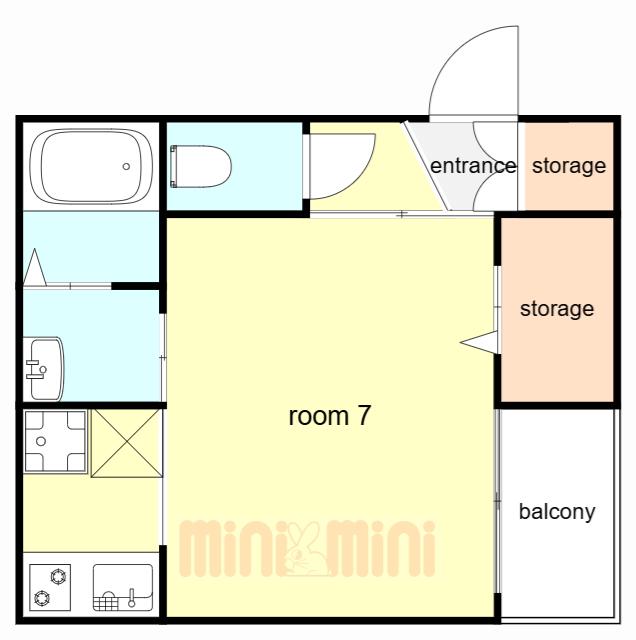 CASA出屋敷駅前(ワンルーム/1階)の間取り写真
