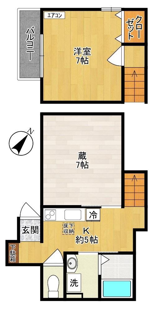 PRE・VERGER - プレ・ベルジェ -(1K/1階)の間取り写真