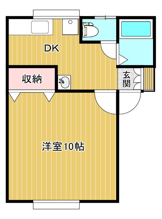 クールシリアス(1DK/2階)の間取り写真