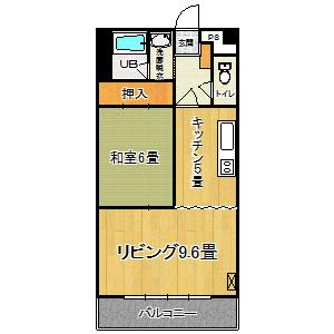 若友ハイツ(1LDK/3階)の間取り写真