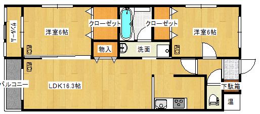 グレース(2LDK/2階)の間取り写真