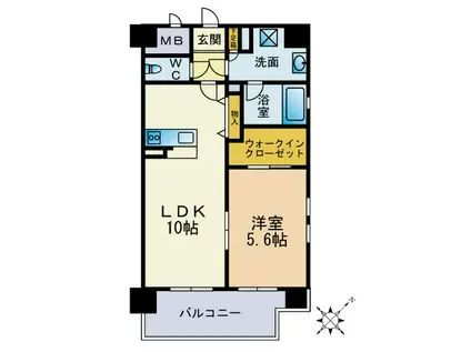 プルメリア高砂(1LDK/4階)の間取り写真