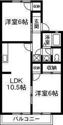 セジュールさとうB(2LDK/1階)の間取り写真