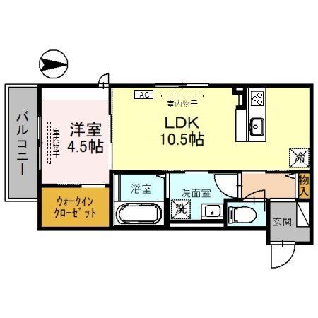 サンクR(1LDK/2階)の間取り写真