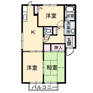 シャルム34(3DK/2階)の間取り写真