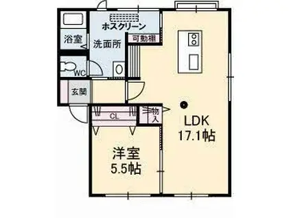 フレグランス高橋A(1LDK/1階)の間取り写真