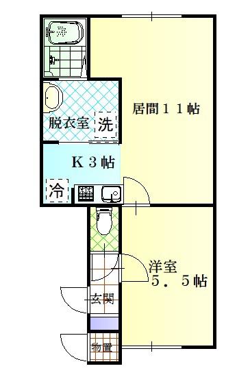 BRAN NEW(1LDK/1階)の間取り写真