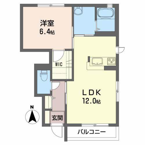 セラディアス(1LDK/1階)の間取り写真