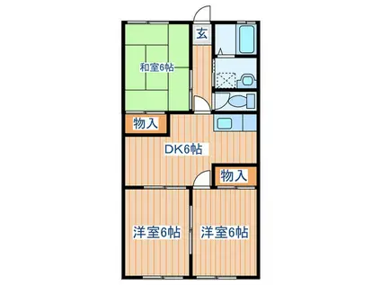 Kハイツ(3DK/1階)の間取り写真