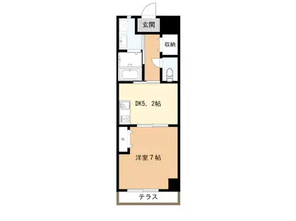 プラザコスモス(1DK/1階)の間取り写真