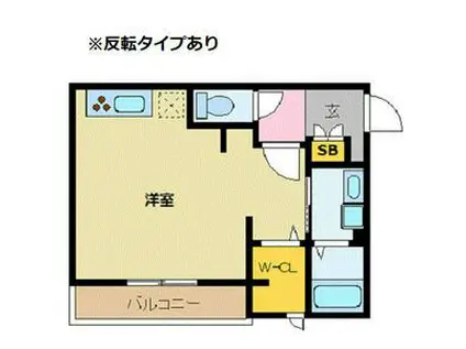 DOLCE(ワンルーム/2階)の間取り写真