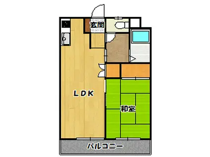 メゾン武駒 壱番館(1LDK/4階)の間取り写真