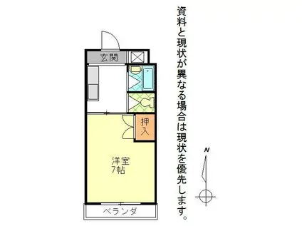 平成 ビル(1K/2階)の間取り写真