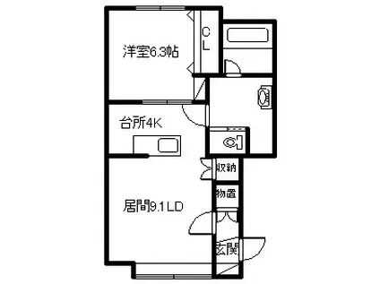 アルト30(1LDK/2階)の間取り写真