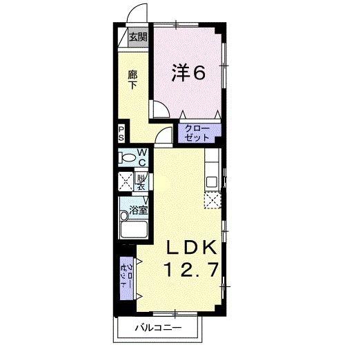 ANNEX-M(1LDK/2階)の間取り写真