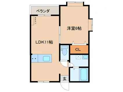 PAL立山(1LDK/2階)の間取り写真