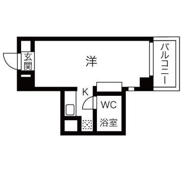ロマネスク王子公園(ワンルーム/2階)の間取り写真