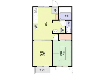 ビラネプチューン(2DK/1階)の間取り写真