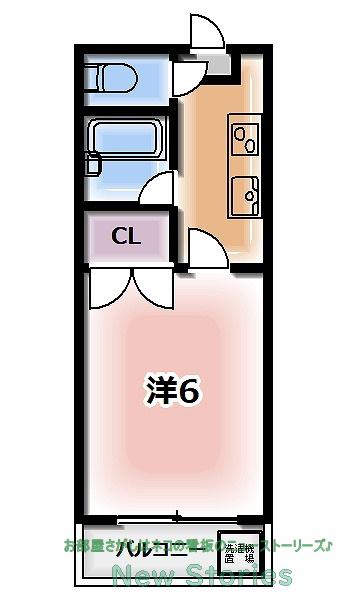 コーポ杉本(1K/1階)の間取り写真