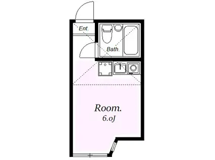 ユナイト衣笠ジョルジェット(ワンルーム/2階)の間取り写真
