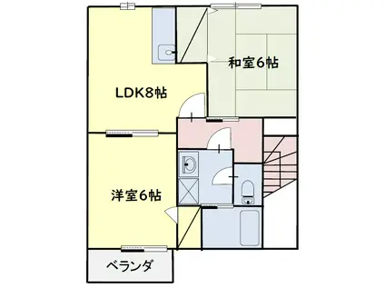 クレストールホンダIII(2LDK/2階)の間取り写真