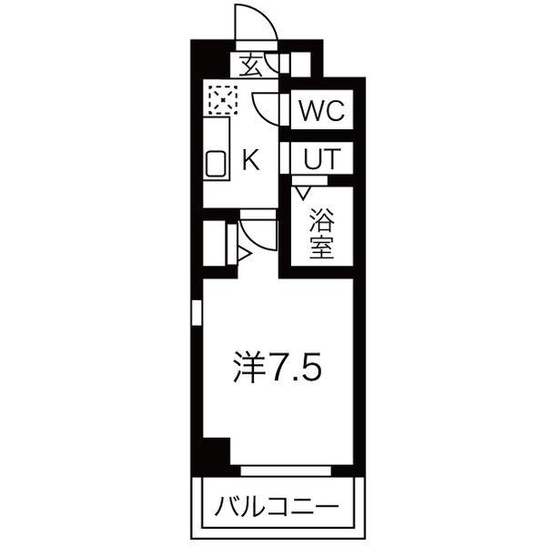 LIBEN VILLA(1K/1階)の間取り写真