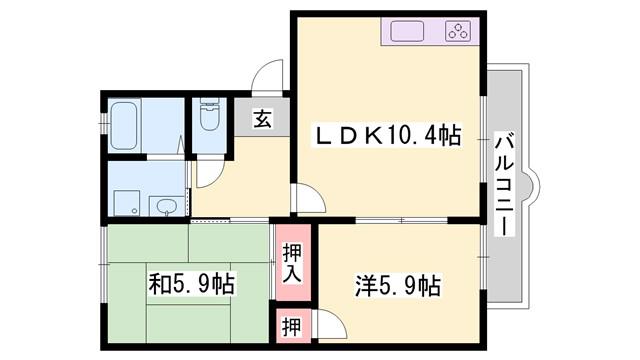 フレグランス静香(2LDK/1階)の間取り写真