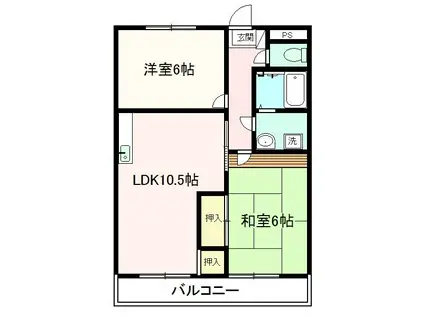 永代マンション(2LDK/3階)の間取り写真