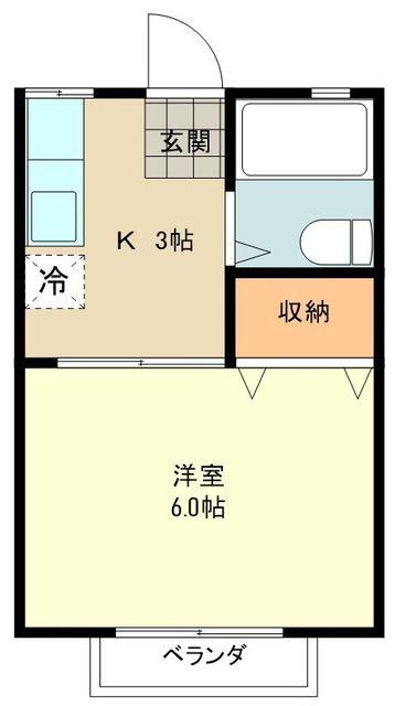 パナハイツ関根(1K/1階)の間取り写真