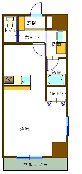 クレール手寄(ワンルーム/7階)の間取り写真