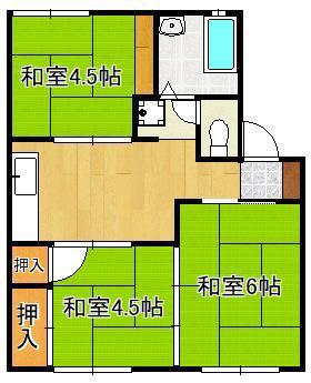 コーポ和光(3DK/1階)の間取り写真