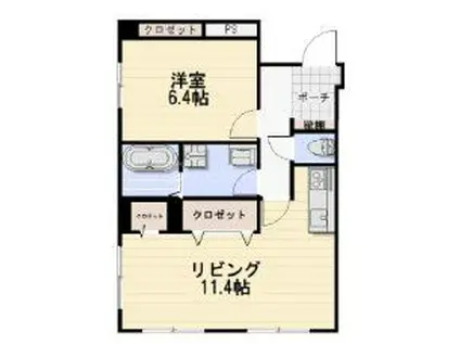 アドバンス東習志野(1LDK/1階)の間取り写真