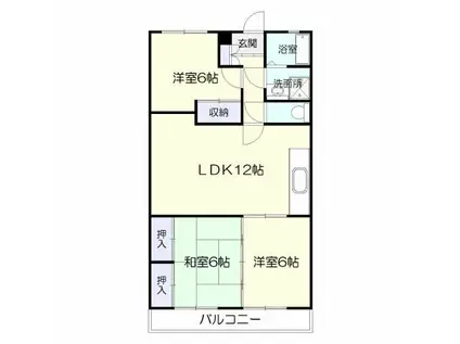 ベネフィス西陵(3LDK/3階)の間取り写真