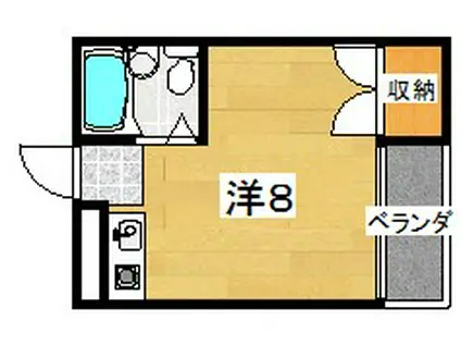 マンション渚(ワンルーム/3階)の間取り写真