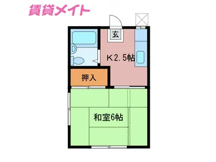 コーポ浜一色(1K/1階)の間取り写真