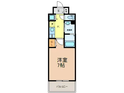 プライムライフ三宮磯上公園(1K/4階)の間取り写真