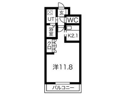 クリンピア(1K/2階)の間取り写真
