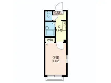 リヴィエラ(1K/2階)の間取り写真